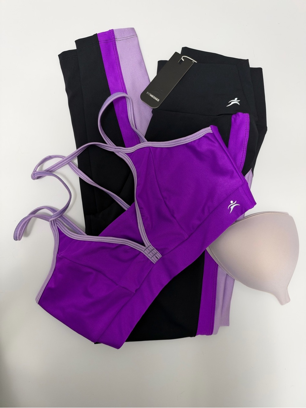 Purple Strappy Sports Bra by Finesse - Medium Support